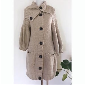 EUC Free People Oversized Collar Sweater Knit Coat